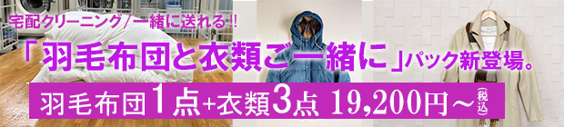 羽毛布団1点と衣類3点ご一緒パック