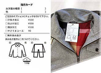 指示カードの記入